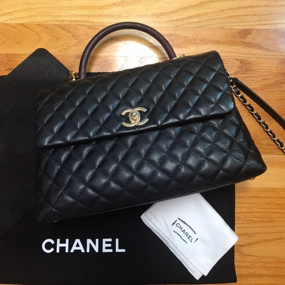 CHANEL Handbags - Coco Chanel top handle with chain